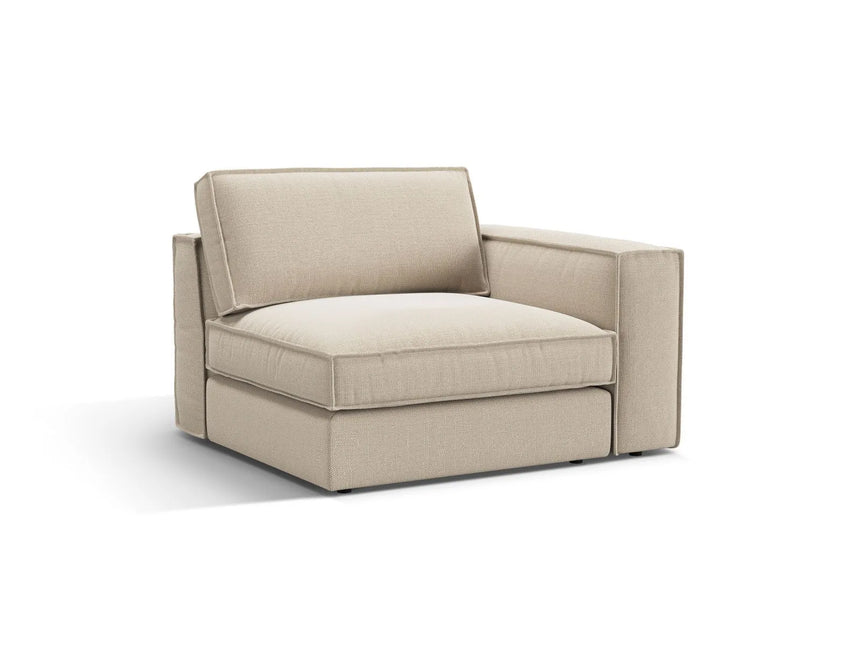 Pola Modulares 1-Sitzer Sofa Sitzelement, Rechte Seite, aus Strukturierter Stoff in Beige (BABEL TOFFEE), 103x118 cm von Micadoni – Bild 3