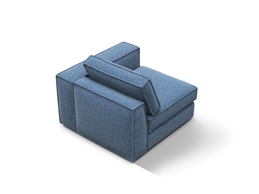Pola Modulares 1-Sitzer Sofa Sitzelement, Rechte Seite, aus Strukturierter Stoff in Dunkelblau (BABEL BLUE), 103x103 cm von Micadoni – Bild 4