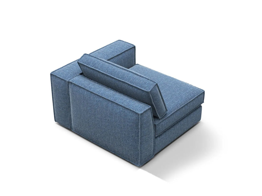 Pola Modulares 1-Sitzer Sofa Sitzelement, Rechte Seite, aus Strukturierter Stoff in Dunkelblau (BABEL BLUE), 103x118 cm von Micadoni – Bild 4