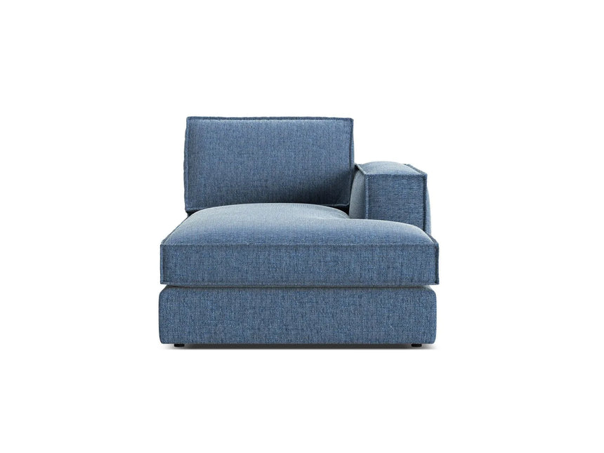 Pola Modulares 1-Sitzer Sofa Sitzelement, Rechte Seite, aus Strukturierter Stoff in Dunkelblau (BABEL BLUE), 103x158 cm von Micadoni – Bild 1
