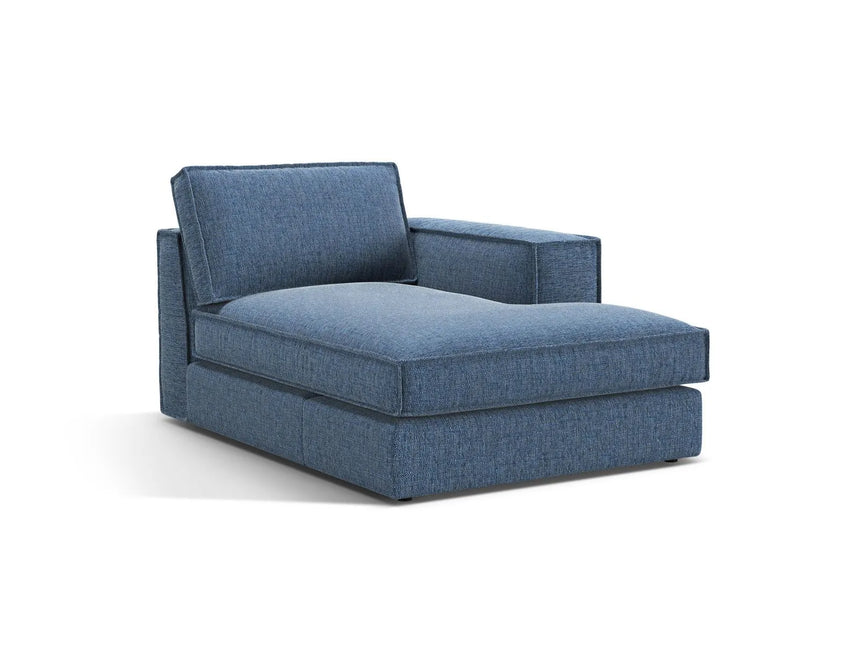Pola Modulares 1-Sitzer Sofa Sitzelement, Rechte Seite, aus Strukturierter Stoff in Dunkelblau (BABEL BLUE), 103x158 cm von Micadoni – Bild 3