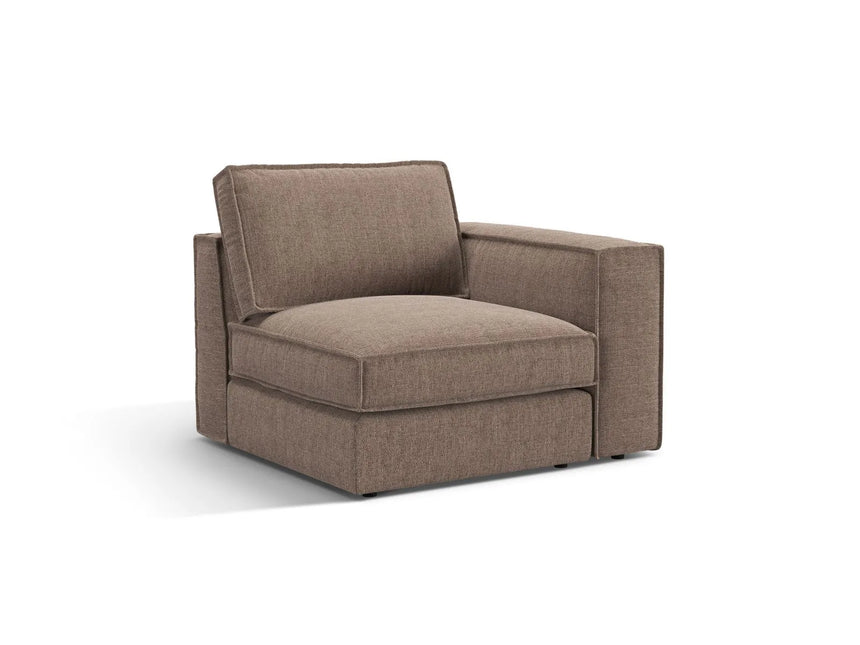 Pola Modulares 1-Sitzer Sofa Sitzelement, Rechte Seite, aus Strukturierter Stoff in Hellbraun (BABEL TAUPE), 103x103 cm von Micadoni – Bild 3