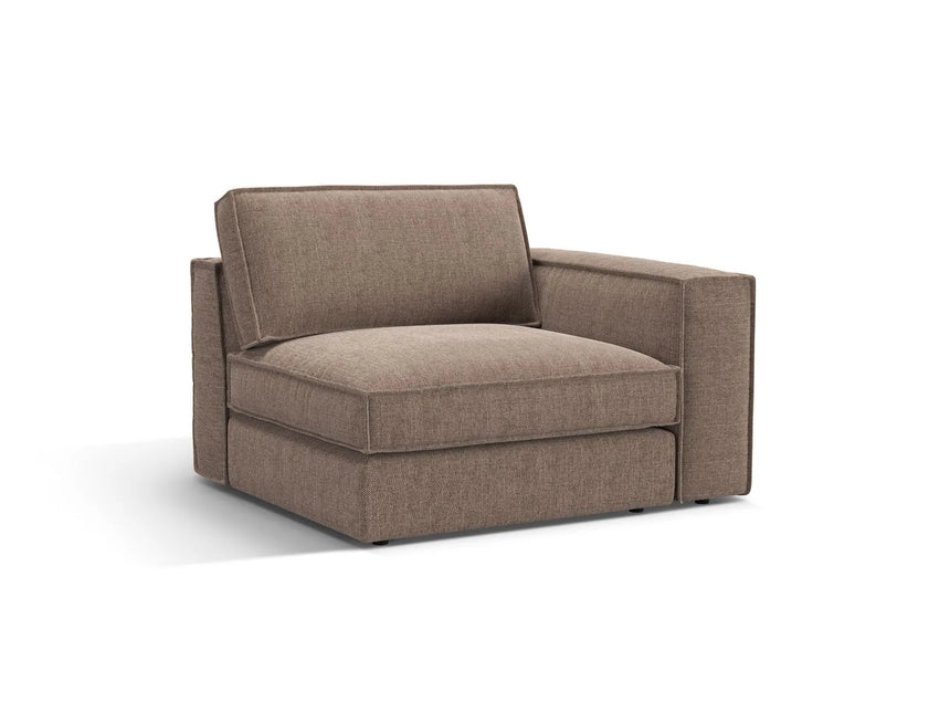 Pola Modulares 1-Sitzer Sofa Sitzelement, Rechte Seite, aus Strukturierter Stoff in Hellbraun (BABEL TAUPE), 103x118 cm von Micadoni – Bild 3