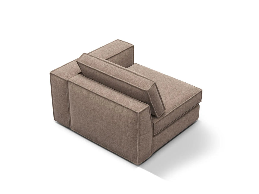 Pola Modulares 1-Sitzer Sofa Sitzelement, Rechte Seite, aus Strukturierter Stoff in Hellbraun (BABEL TAUPE), 103x118 cm von Micadoni – Bild 4