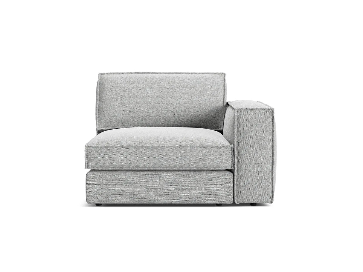 Pola Modulares 1-Sitzer Sofa Sitzelement, Rechte Seite, aus Strukturierter Stoff in Hellgrau (BABEL LIGHT GREY), 103x118 cm von Micadoni – Bild 1