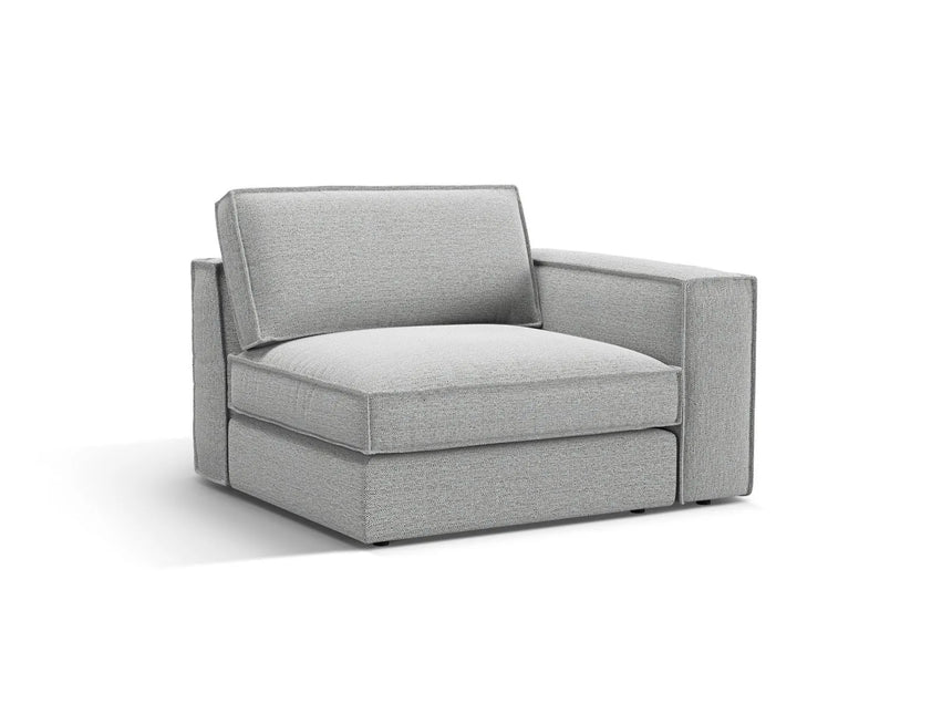 Pola Modulares 1-Sitzer Sofa Sitzelement, Rechte Seite, aus Strukturierter Stoff in Hellgrau (BABEL LIGHT GREY), 103x118 cm von Micadoni – Bild 3