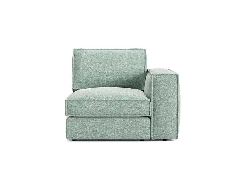 Pola Modulares 1-Sitzer Sofa Sitzelement, Rechte Seite, aus Strukturierter Stoff in Minze (BABEL SAFIRA), 103x103 cm von Micadoni – Bild 1