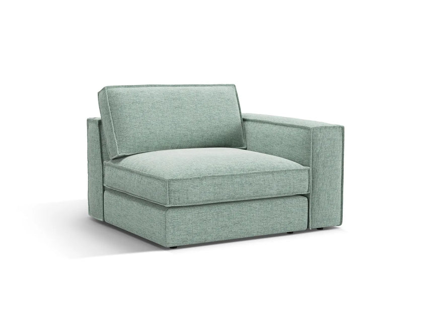 Pola Modulares 1-Sitzer Sofa Sitzelement, Rechte Seite, aus Strukturierter Stoff in Minze (BABEL SAFIRA), 103x118 cm von Micadoni – Bild 3