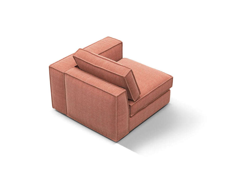 Pola Modulares 1-Sitzer Sofa Sitzelement, Rechte Seite, aus Strukturierter Stoff in Red (BABEL RED), 103x103 cm von Micadoni – Bild 4