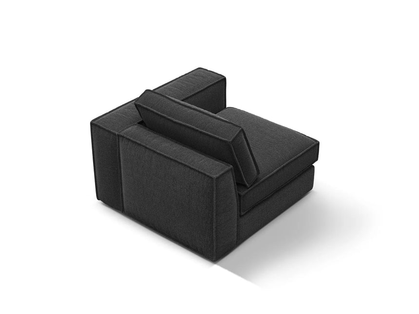 Pola Modulares 1-Sitzer Sofa Sitzelement, Rechte Seite, aus Strukturierter Stoff in Schwarz (BABEL BLACK), 103x103 cm von Micadoni – Bild 4