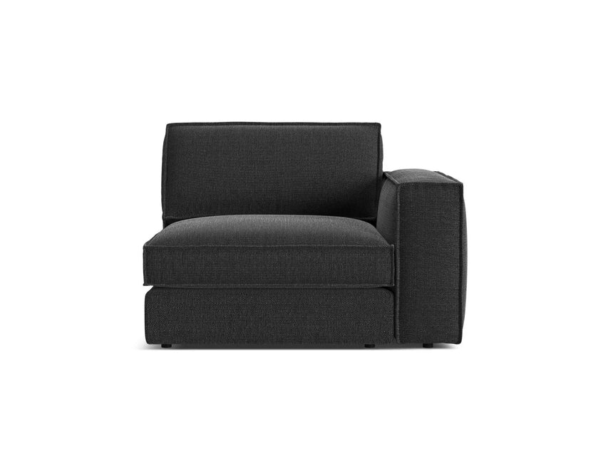 Pola Modulares 1-Sitzer Sofa Sitzelement, Rechte Seite, aus Strukturierter Stoff in Schwarz (BABEL BLACK), 103x118 cm von Micadoni – Bild 1