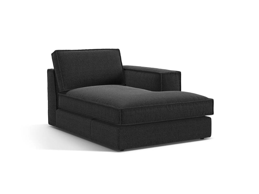 Pola Modulares 1-Sitzer Sofa Sitzelement, Rechte Seite, aus Strukturierter Stoff in Schwarz (BABEL BLACK), 103x158 cm von Micadoni – Bild 3