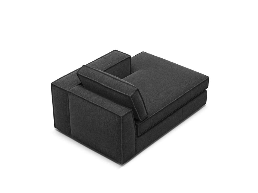 Pola Modulares 1-Sitzer Sofa Sitzelement, Rechte Seite, aus Strukturierter Stoff in Schwarz (BABEL BLACK), 103x158 cm von Micadoni – Bild 4
