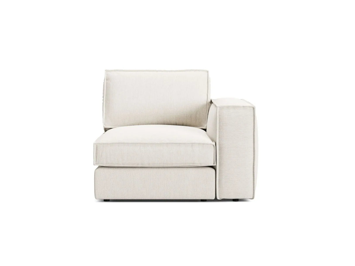Pola Modulares 1-Sitzer Sofa Sitzelement, Rechte Seite, aus Strukturierter Stoff in Weiß (BABEL WHITE), 103x103 cm von Micadoni – Bild 1