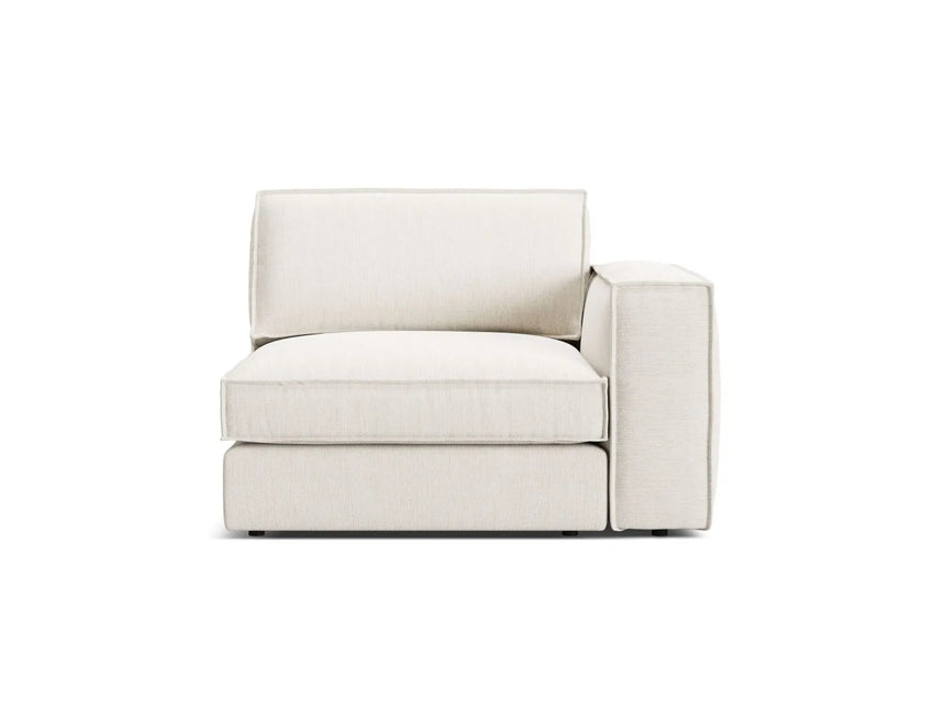 Pola Modulares 1-Sitzer Sofa Sitzelement, Rechte Seite, aus Strukturierter Stoff in Weiß (BABEL WHITE), 103x118 cm von Micadoni – Bild 1