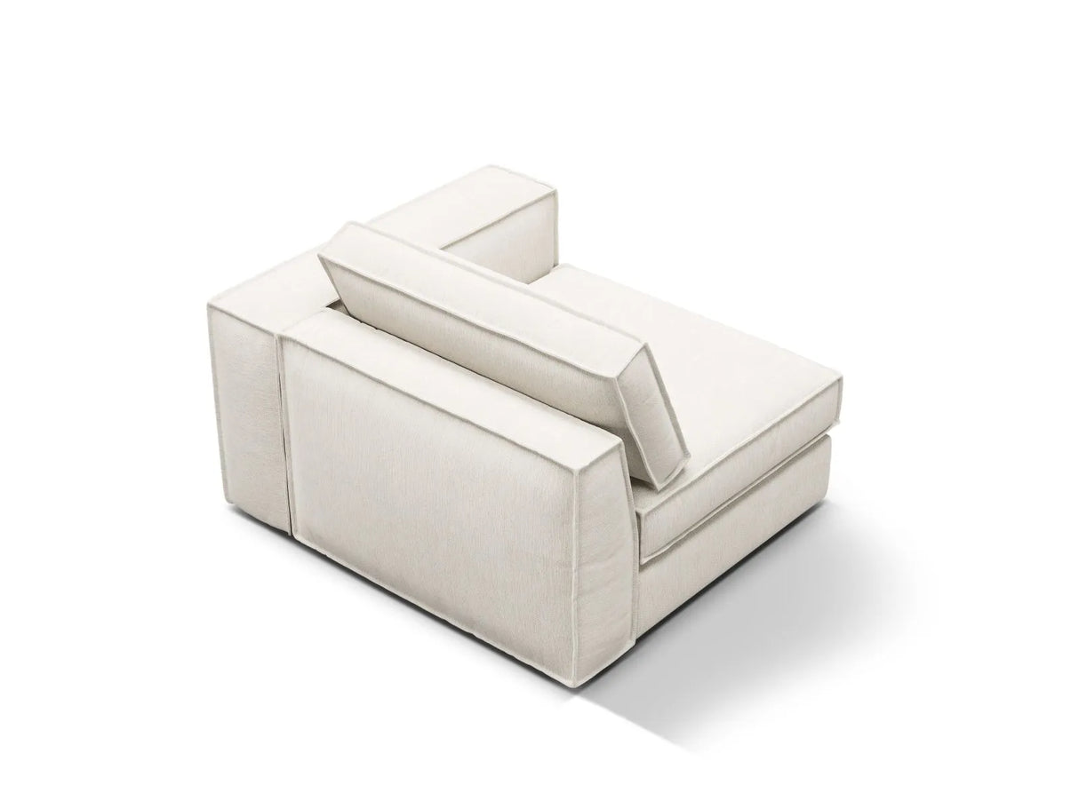Pola Modulares 1-Sitzer Sofa Sitzelement, Rechte Seite, aus Strukturierter Stoff in Weiß (BABEL WHITE), 103x118 cm von Micadoni – Bild 4