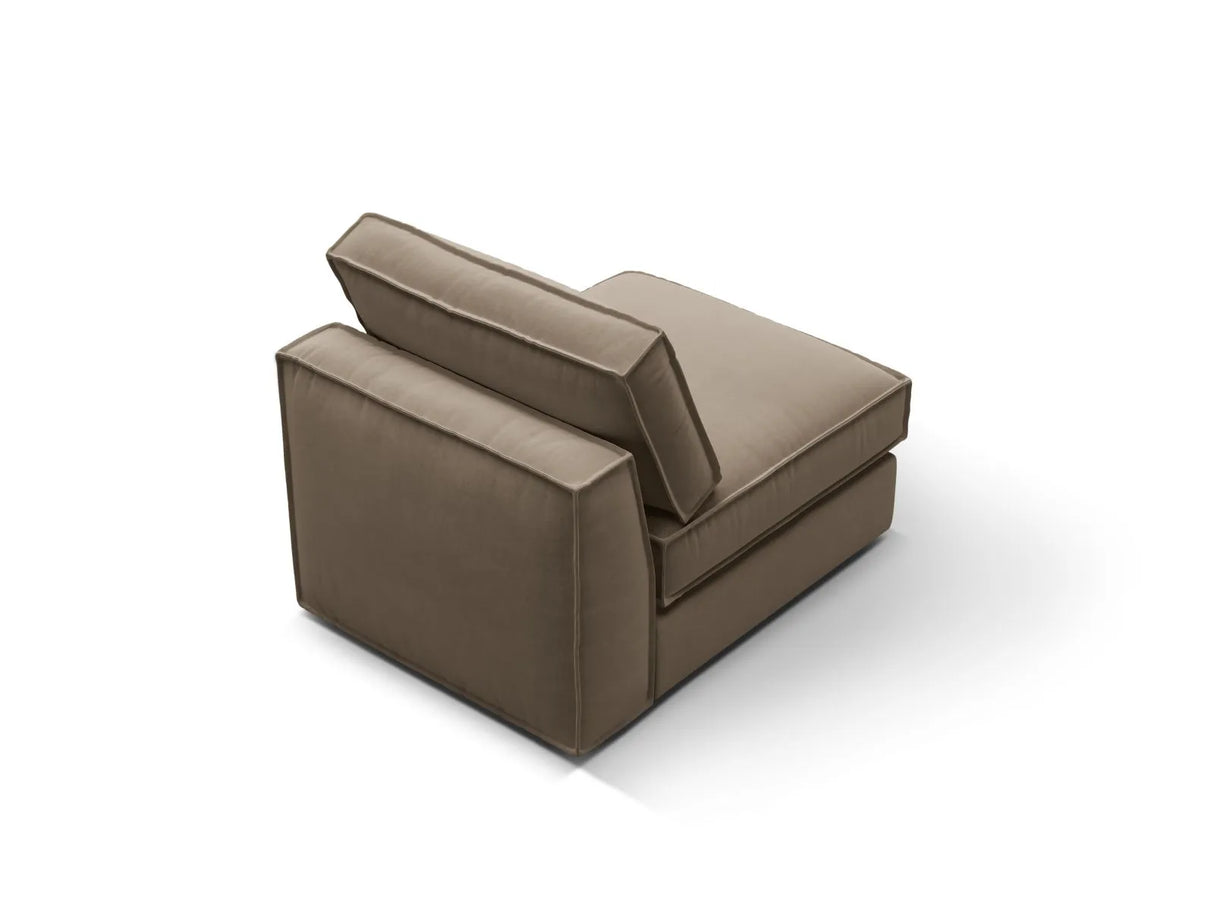 Pola Modulares 1-Sitzer Sofa aus Samt in Grau-Braun (Salvador 3), 80x103x88 cm von Micadoni – Bild 4