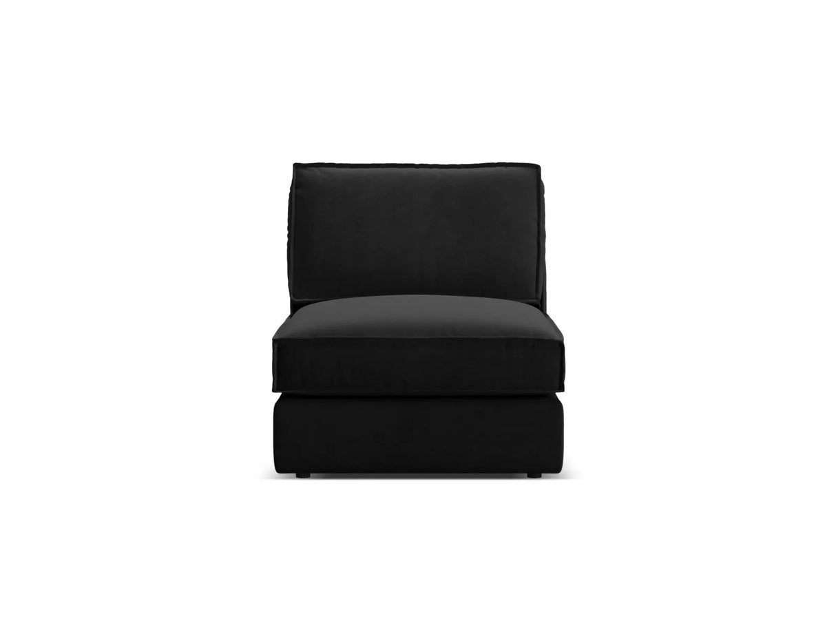 Pola Modulares 1-Sitzer Sofa aus Samt in Schwarz (Salvador 19), 80x103x88 cm von Micadoni – Bild 1
