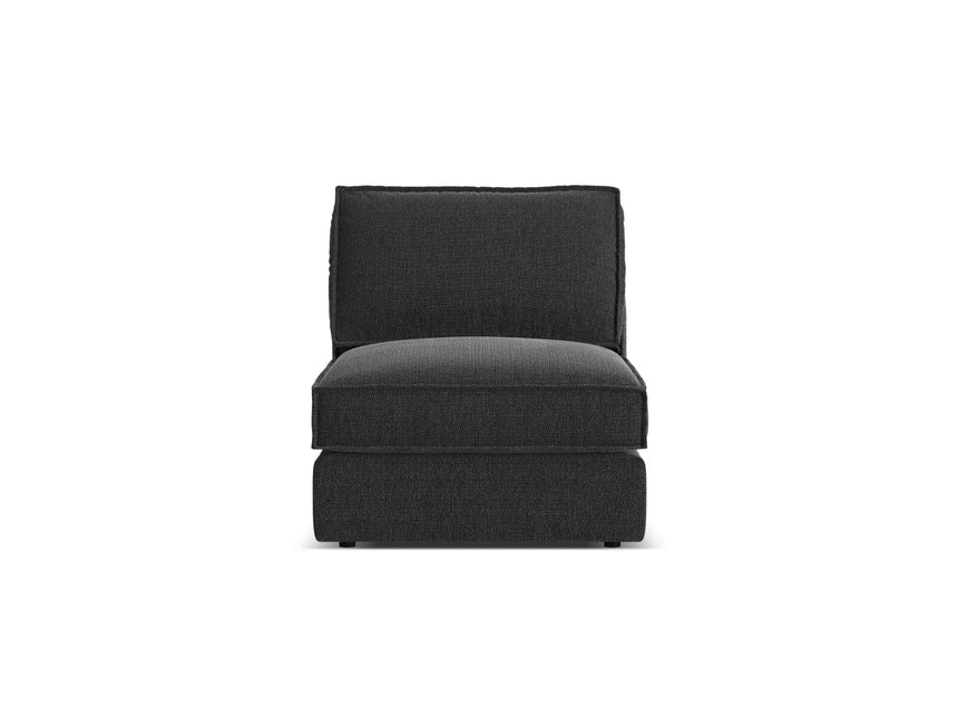 Pola Modulares 1-Sitzer Sofa aus Strukturierter Stoff in Schwarz (BABEL BLACK), 80x103x88 cm von Micadoni – Bild 1
