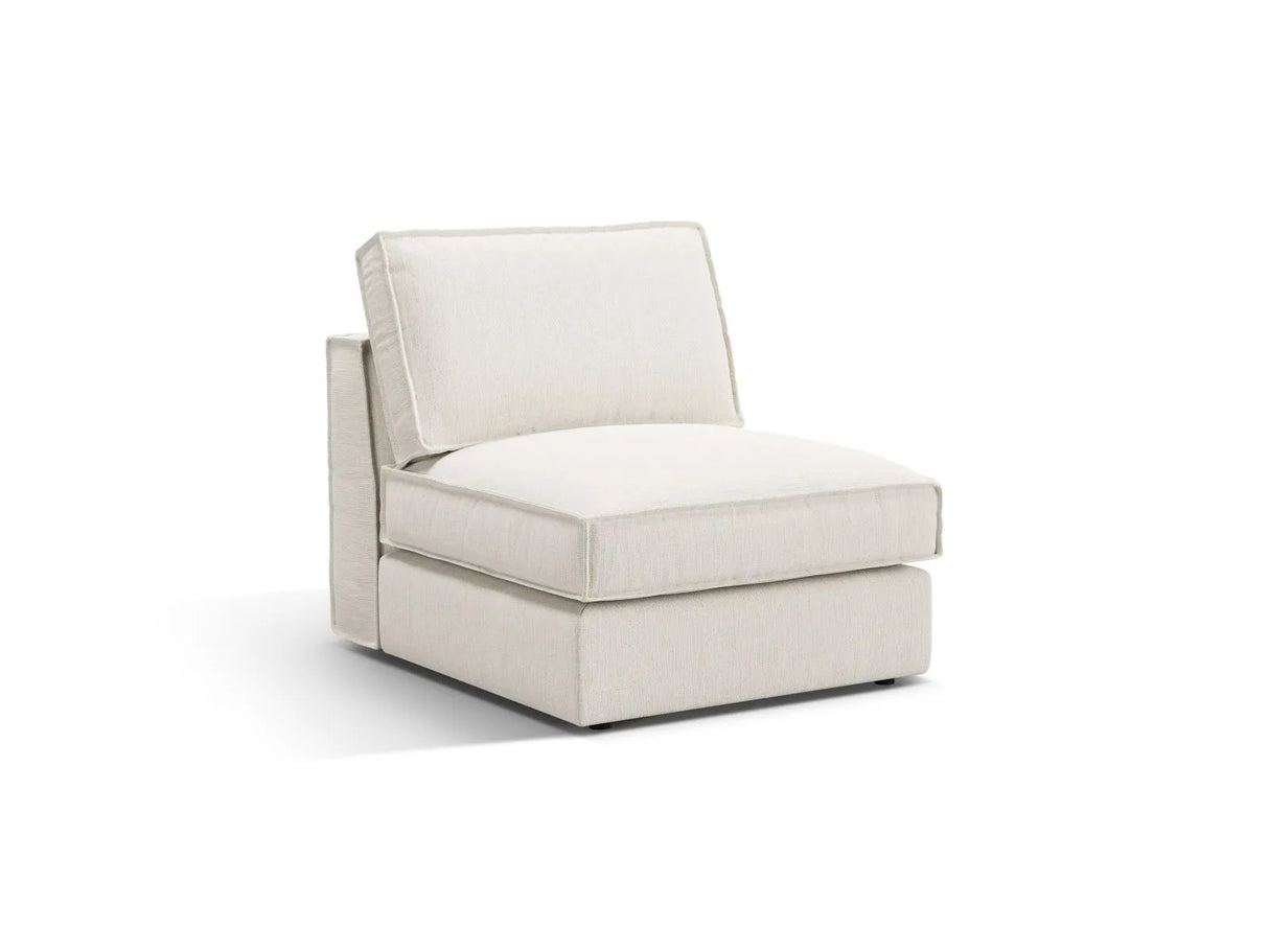 Pola Modulares 1-Sitzer Sofa aus Strukturierter Stoff in Weiß (BABEL WHITE), 80x103x88 cm von Micadoni – Bild 3