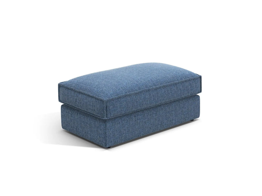 Pola Pouf aus Strukturierter Stoff in Dunkelblau (BABEL BLUE), 103x54 cm von Micadoni – Bild 1
