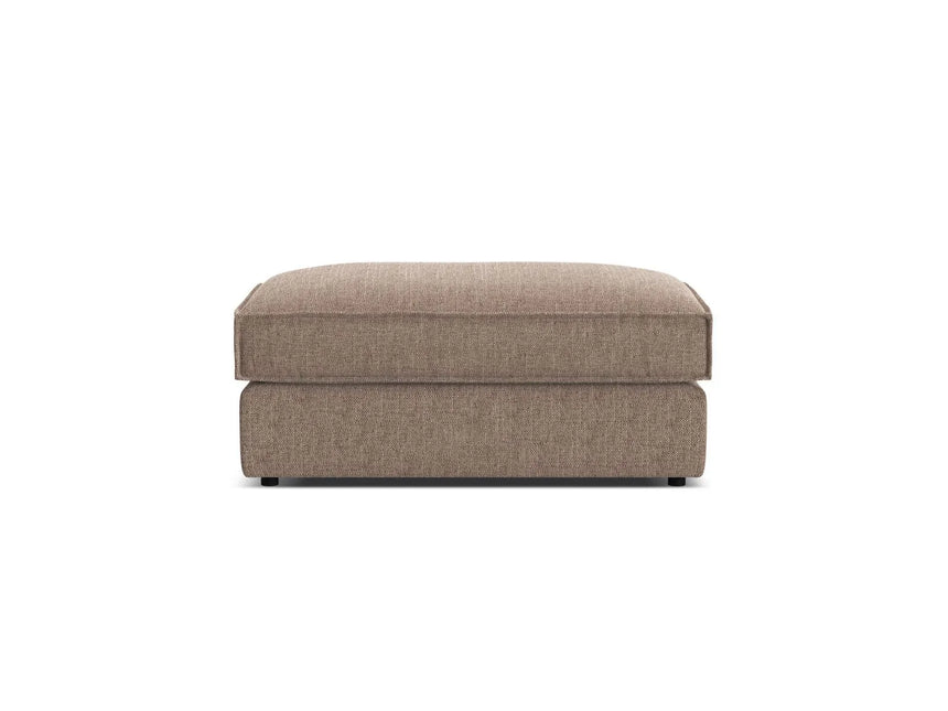 Pola Pouf aus Strukturierter Stoff in Hellbraun (BABEL TAUPE), 103x54 cm von Micadoni – Bild 3