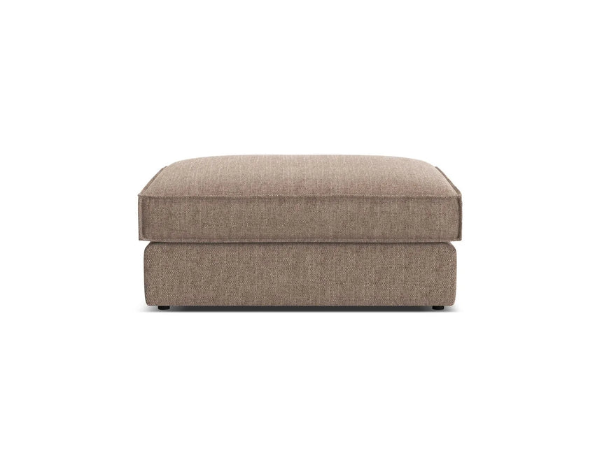 Pola Pouf aus Strukturierter Stoff in Hellbraun (BABEL TAUPE), 103x78 cm von Micadoni – Bild 3