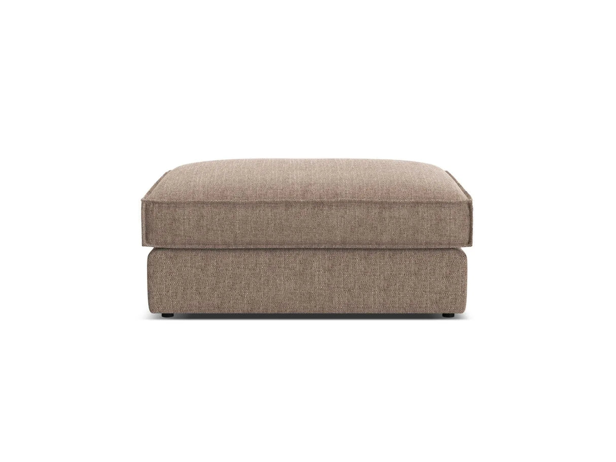 Pola Pouf aus Strukturierter Stoff in Hellbraun (BABEL TAUPE), 103x78 cm von Micadoni – Bild 3