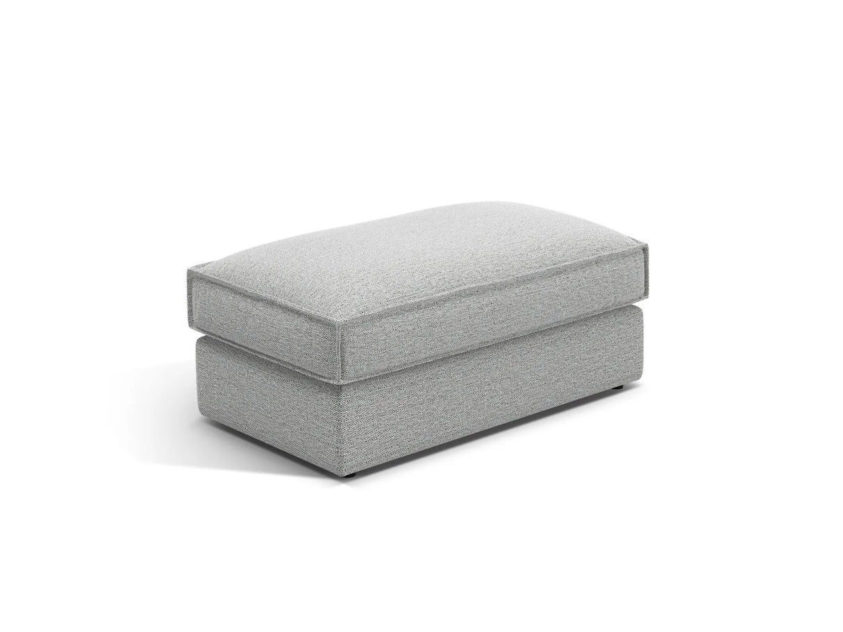 Pola Pouf aus Strukturierter Stoff in Hellgrau (BABEL LIGHT GREY), 103x54 cm von Micadoni – Bild 1