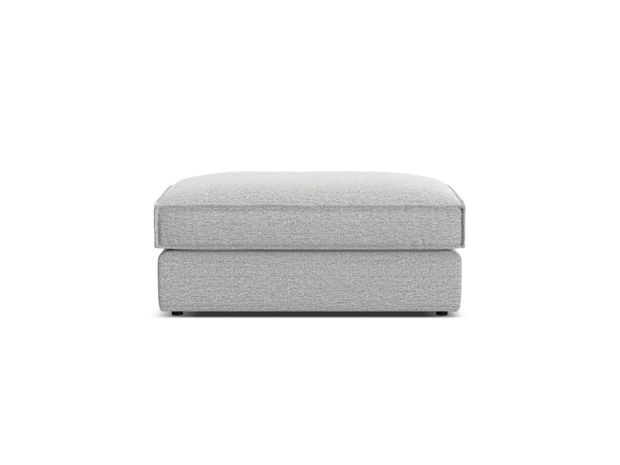 Pola Pouf aus Strukturierter Stoff in Hellgrau (BABEL LIGHT GREY), 103x54 cm von Micadoni – Bild 3