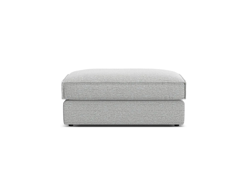 Pola Pouf aus Strukturierter Stoff in Hellgrau (BABEL LIGHT GREY), 103x54 cm von Micadoni – Bild 3