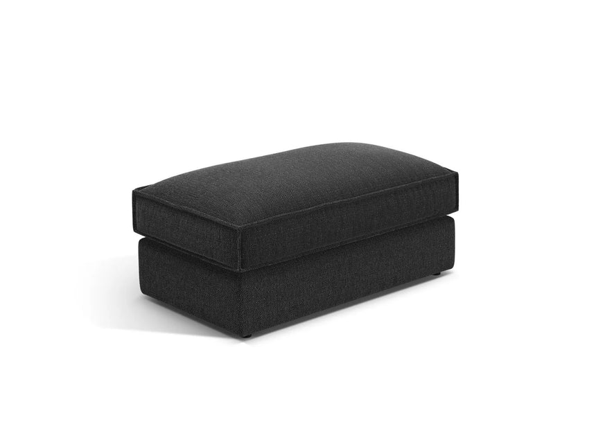 Pola Pouf aus Strukturierter Stoff in Schwarz (BABEL BLACK), 103x54 cm von Micadoni – Bild 1