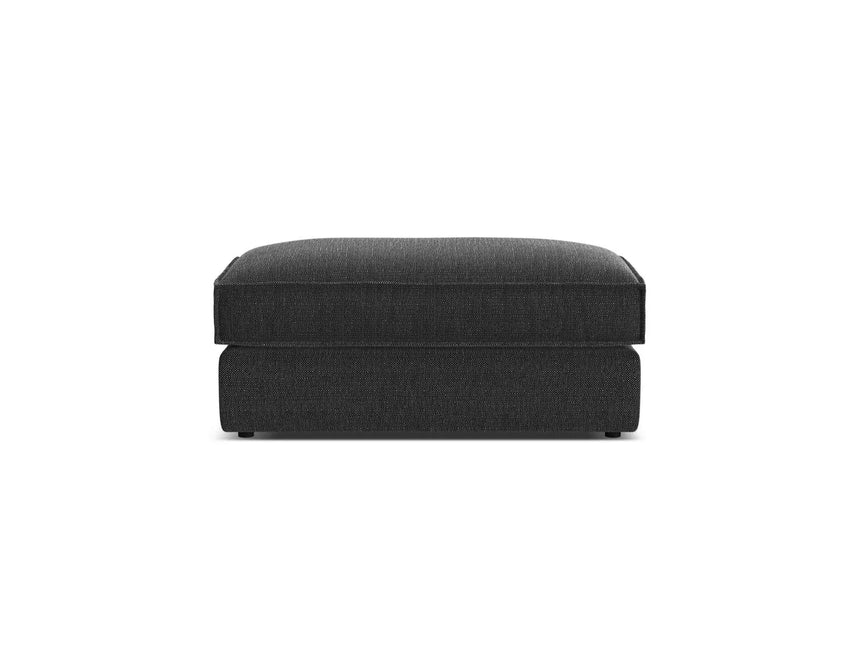 Pola Pouf aus Strukturierter Stoff in Schwarz (BABEL BLACK), 103x54 cm von Micadoni – Bild 3