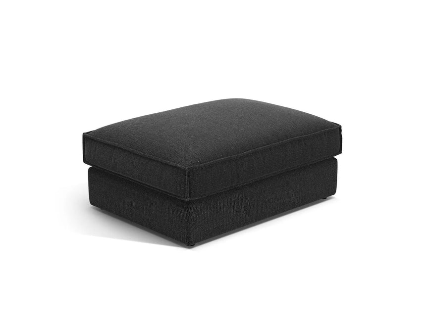 Pola Pouf aus Strukturierter Stoff in Schwarz (BABEL BLACK), 103x78 cm von Micadoni – Bild 1