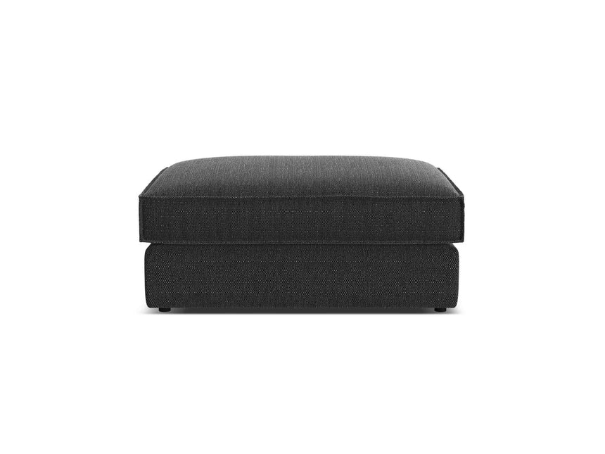 Pola Pouf aus Strukturierter Stoff in Schwarz (BABEL BLACK), 103x78 cm von Micadoni – Bild 3