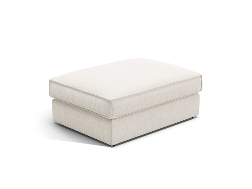 Pola Pouf aus Strukturierter Stoff in Weiß (BABEL WHITE), 103x78 cm von Micadoni – Bild 1