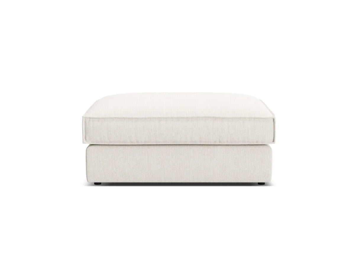 Pola Pouf aus Strukturierter Stoff in Weiß (BABEL WHITE), 103x78 cm von Micadoni – Bild 3