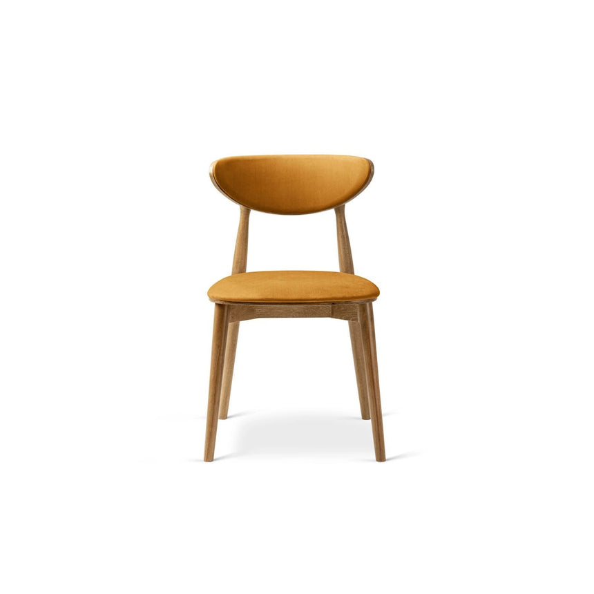 Rina Essstuhl, Gestell in Braun, aus Samt (Ma2288) in Mustard von Micadoni – Bild 3