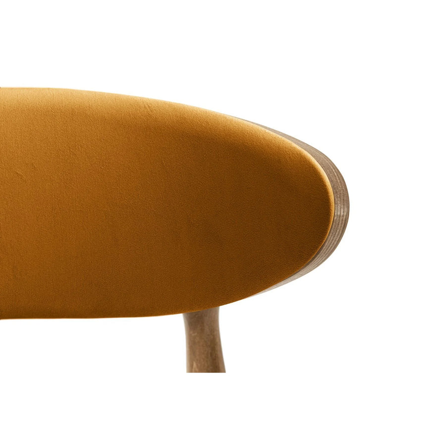Rina Essstuhl, Gestell in Braun, aus Samt (Ma2288) in Mustard von Micadoni – Bild 5