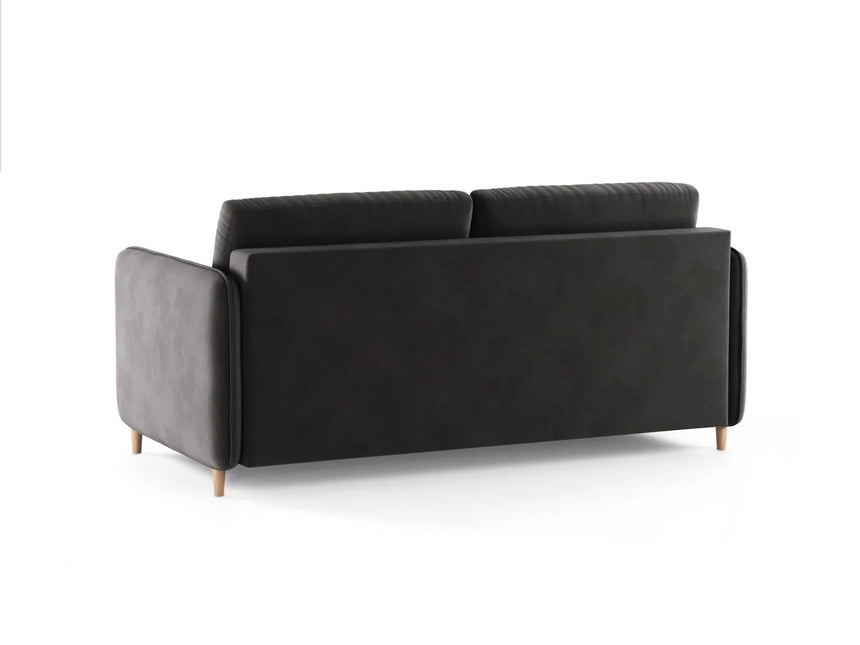 Simo 3-Sitzer Sofa mit Schlaffunktion, ausklappbar, aus Samt in Dunkelgrau (Salvador 18), 184x102 cm von Micadoni – Bild 5