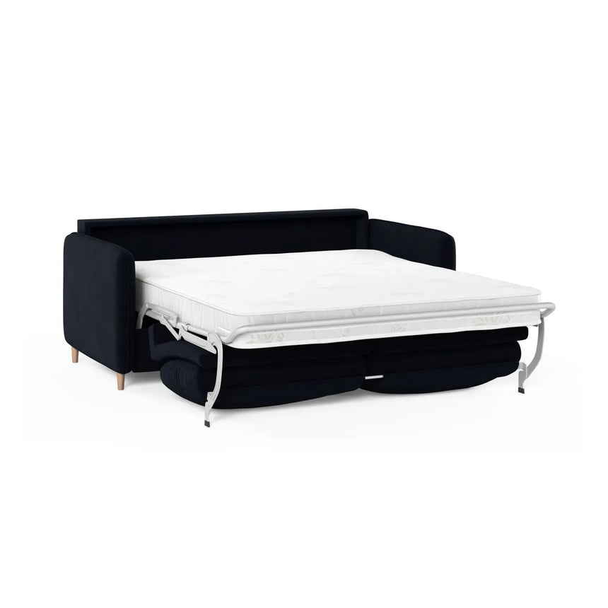 Simo 3-Sitzer Sofa mit Schlaffunktion, ausklappbar, aus Samt oder Strukturstoff, 184x102 cm - ZEN ZONE Furniture