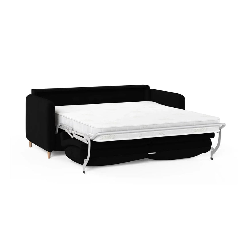 Simo 3-Sitzer Sofa mit Schlaffunktion, ausklappbar, aus Samt oder Strukturstoff, 184x102 cm - ZEN ZONE Furniture