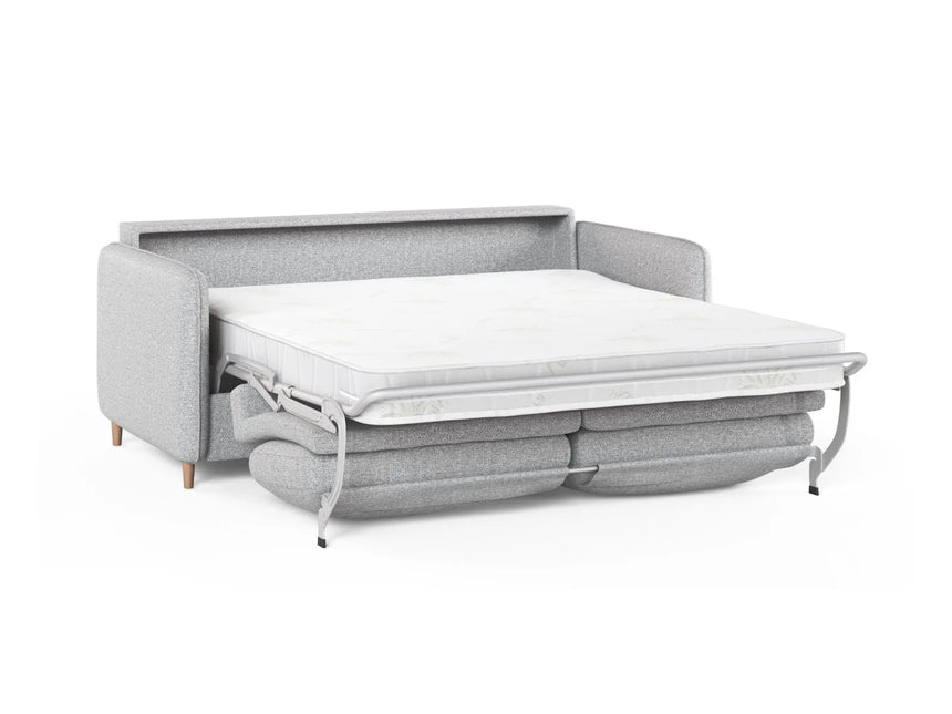 Simo 3-Sitzer Sofa mit Schlaffunktion, ausklappbar, aus Strukturierter Stoff in Hellgrau (BABEL LIGHT GREY), 184x102 cm von Micadoni – Bild 4