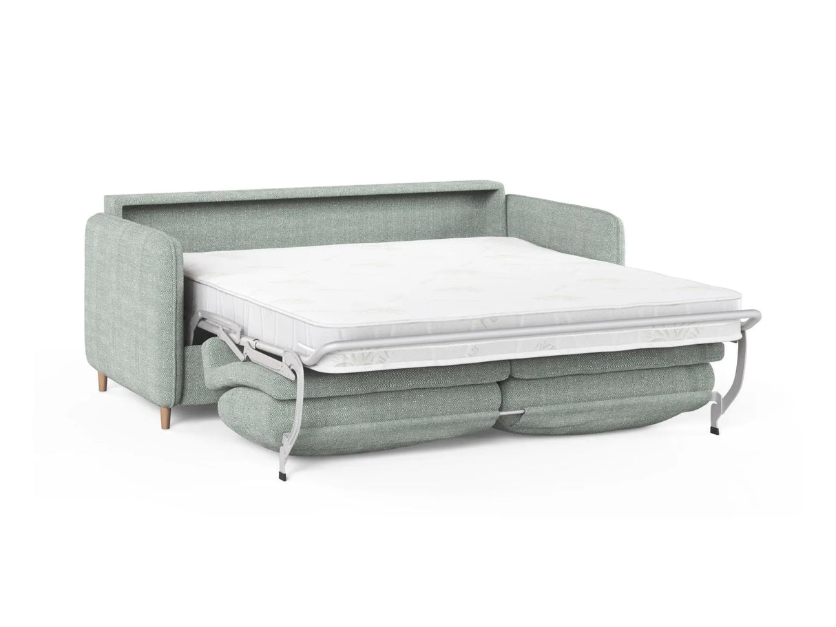 Simo 3-Sitzer Sofa mit Schlaffunktion, ausklappbar, aus Strukturierter Stoff in Minze (BABEL SAFIRA), 184x102 cm von Micadoni – Bild 4