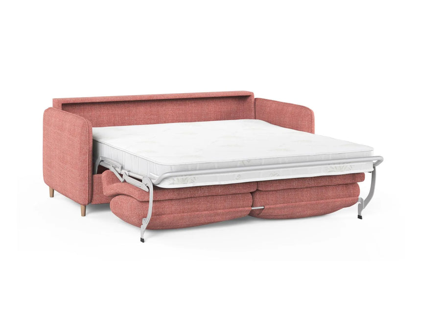 Simo 3-Sitzer Sofa mit Schlaffunktion, ausklappbar, aus Strukturierter Stoff in Red (BABEL RED), 184x102 cm von Micadoni – Bild 4