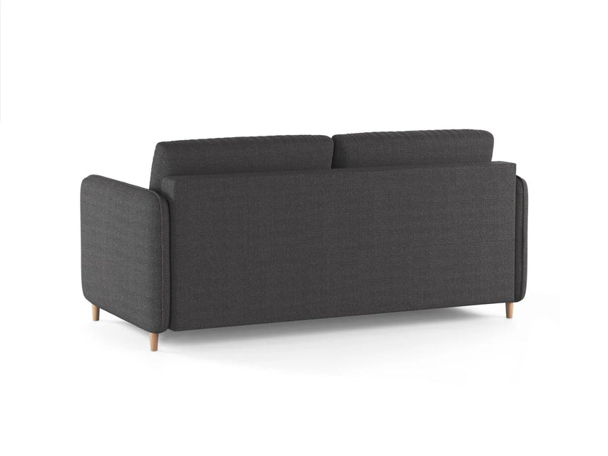 Simo 3-Sitzer Sofa mit Schlaffunktion, ausklappbar, aus Strukturierter Stoff in Schwarz (BABEL BLACK), 184x102 cm von Micadoni – Bild 5