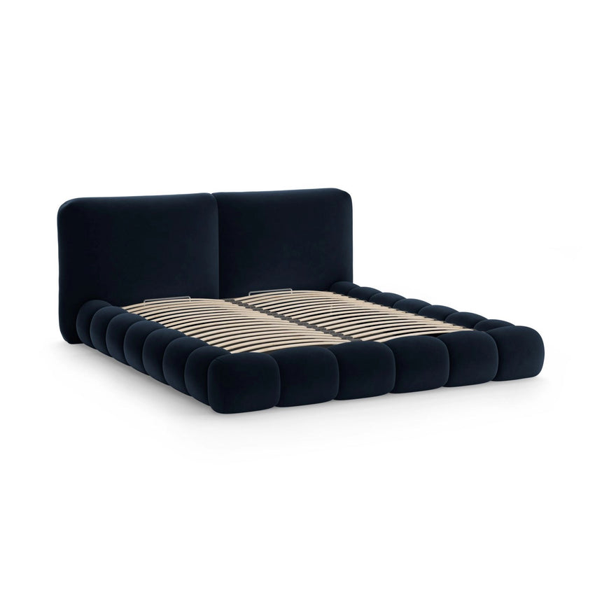 Solange Bett mit Kopfteil und Stauraum aus Samt in Königsblau (Magic Velvet 2204), 200x200 cm von Micadoni – Bild 6