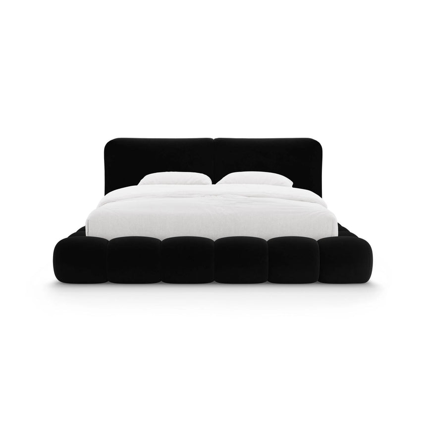 Solange Bett mit Kopfteil und Stauraum aus Samt in Schwarz (Magic Velvet 2219), 160x200 cm von Micadoni – Bild 5