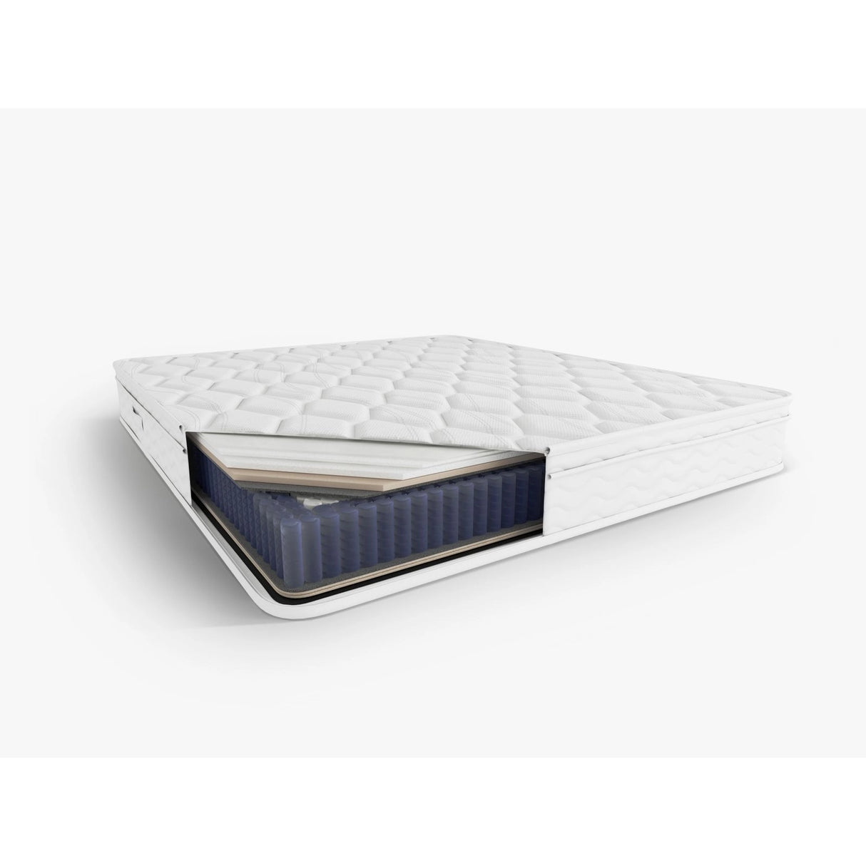 Valras Matratze mit Taschenfederkern aus Stoff in Weiß, 160x200 cm von Micadoni – Produktbild 4