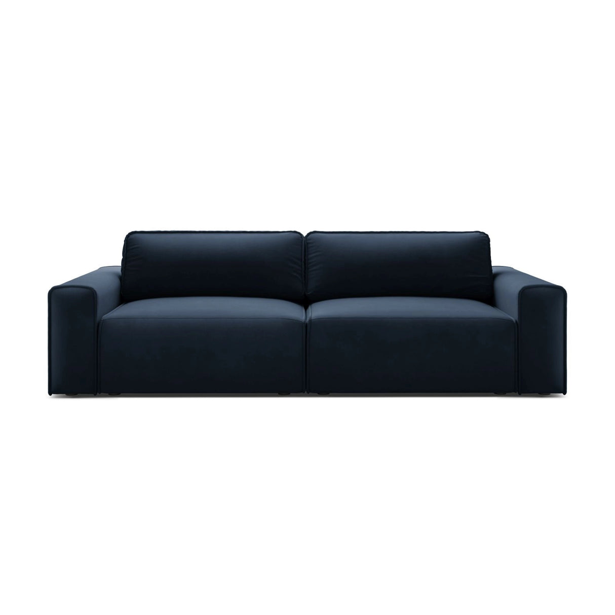 Victor 3-Sitzer Sofa, ausklappbar, mit Schlaffunktion und Bettkasten, aus Samt in Dunkelblau (Paris Deep Blue), 246x100 cm von Micadoni – Bild 1